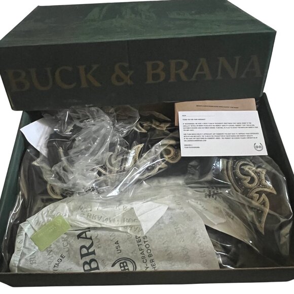 Buck & Brana “Ginger Florida” Black Embroidered Western Boots – Size 8 NEW - Picture 13 of 16